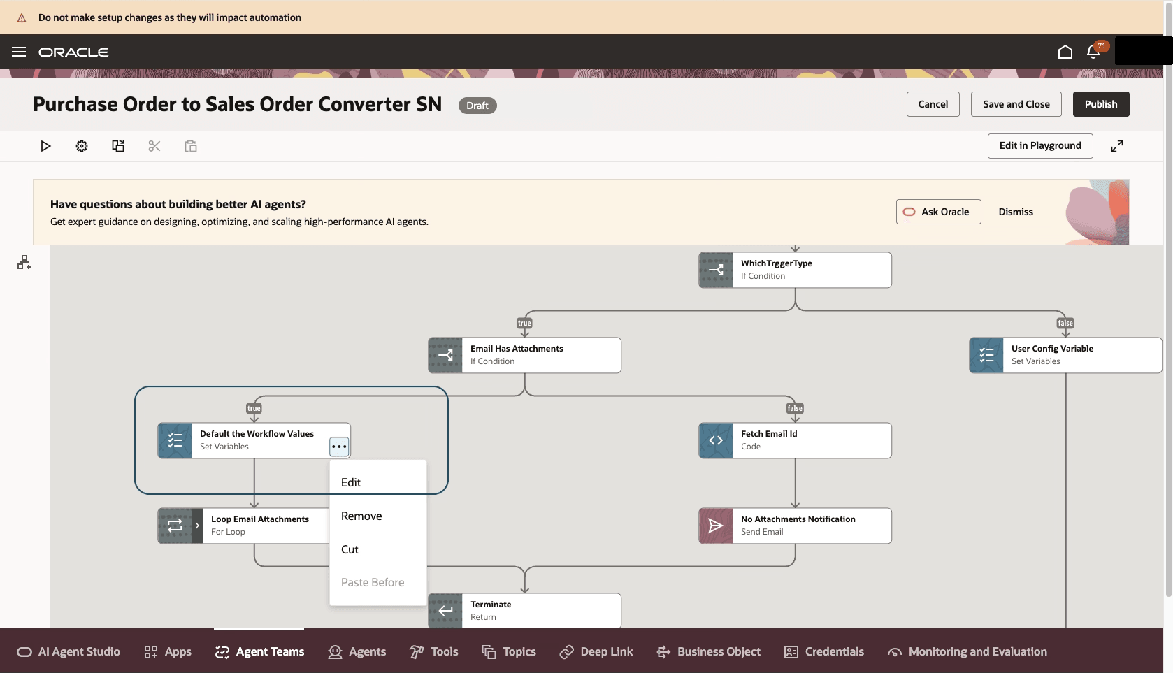 po to so agent configuration