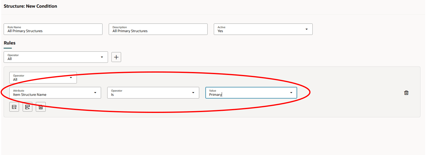 Create New Condition Drawer.