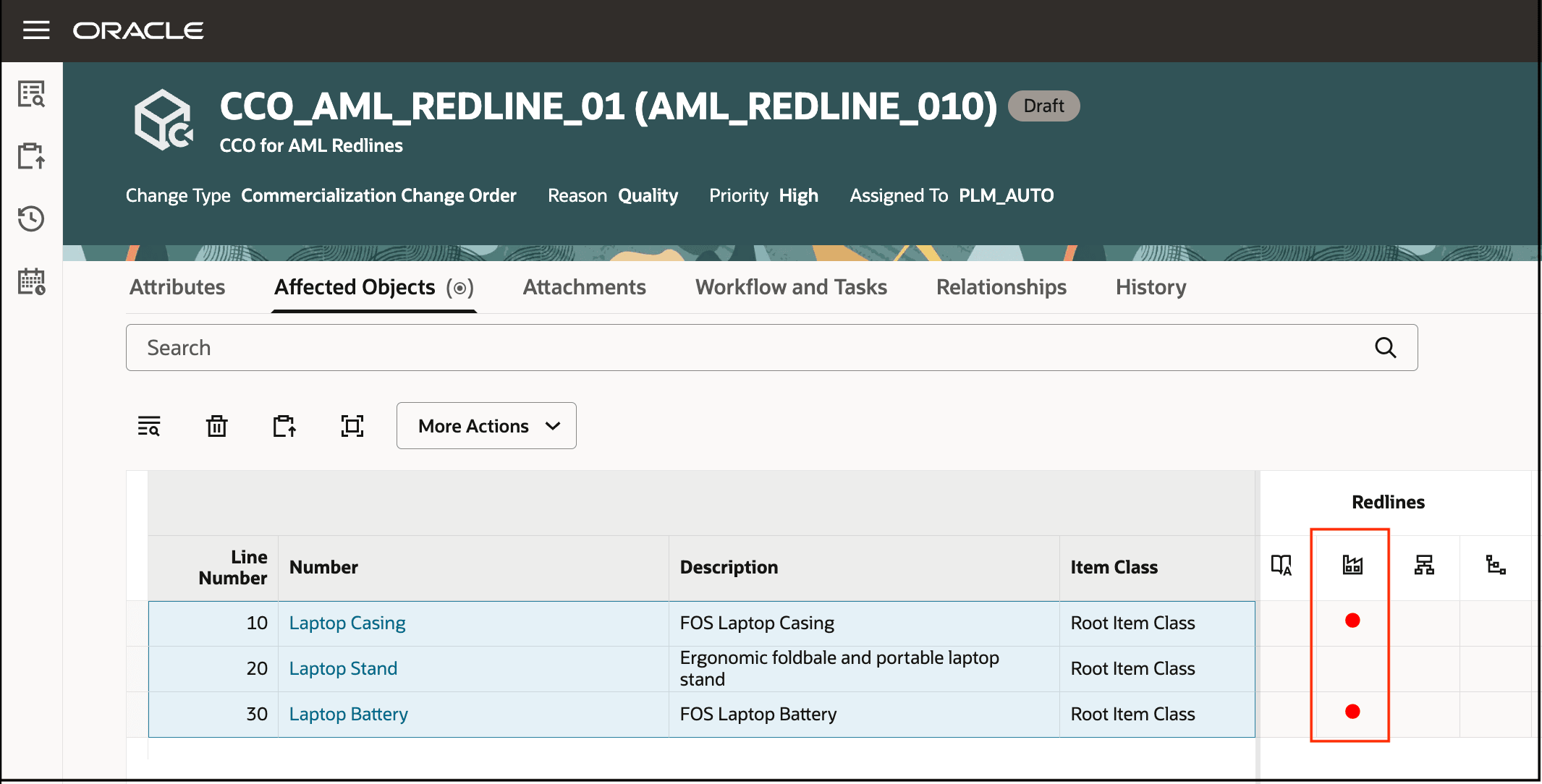 AML Redlines on a Commercialization Change Order.