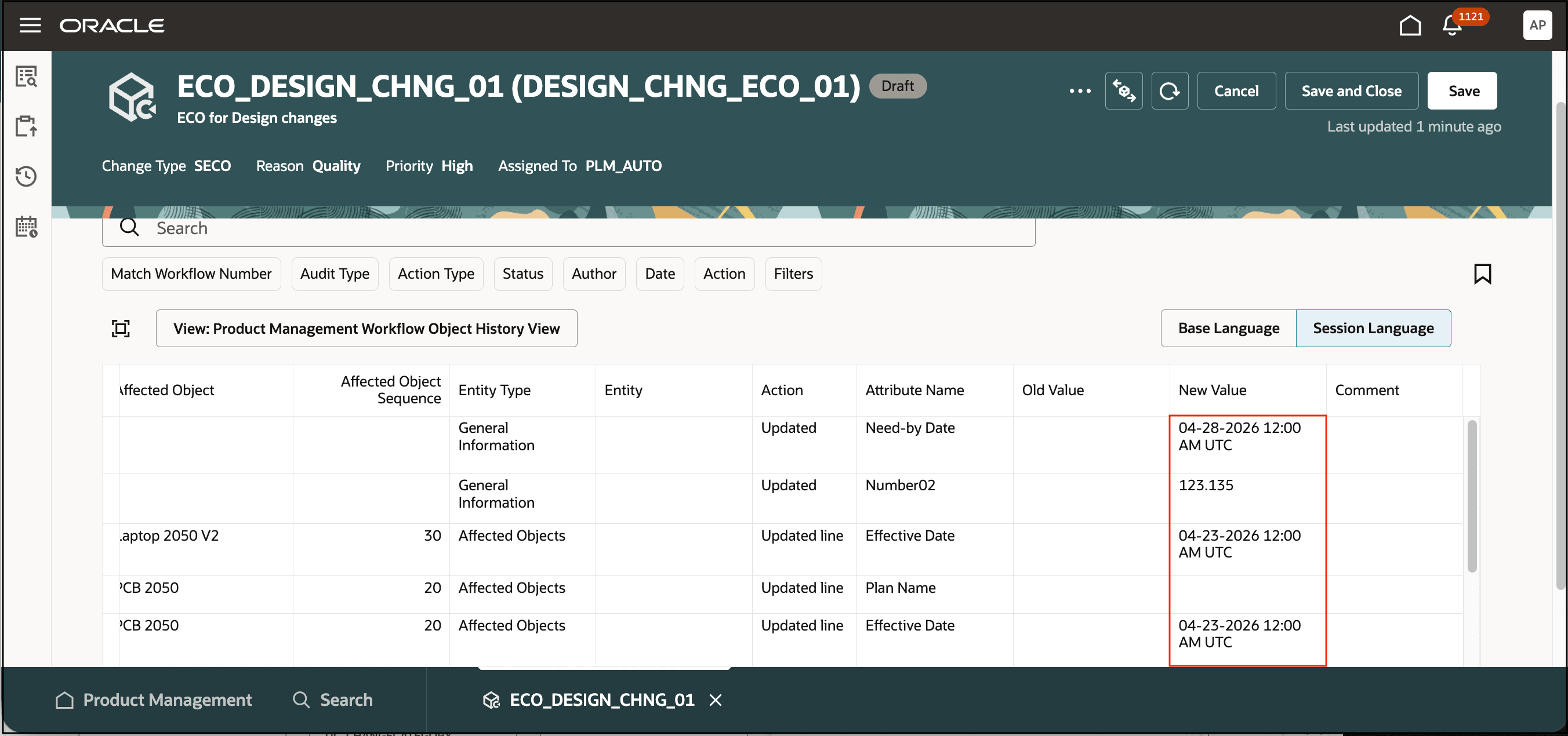 Date and Number Attribute Values Captured in User Preferred Format in Workflow History