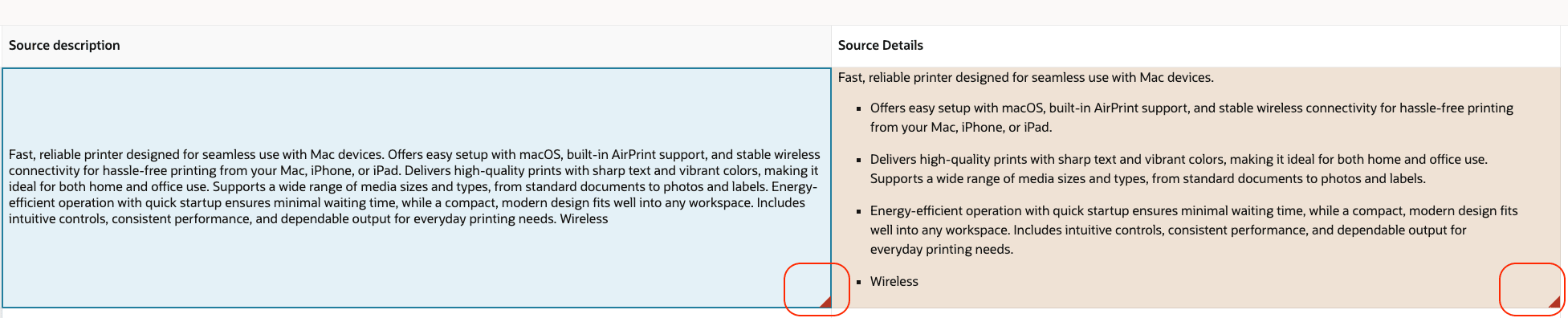 Multirow Text Area and Rich Text Attribute Redline