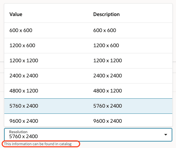 Single Row Attribute Group Instruction Help Text
