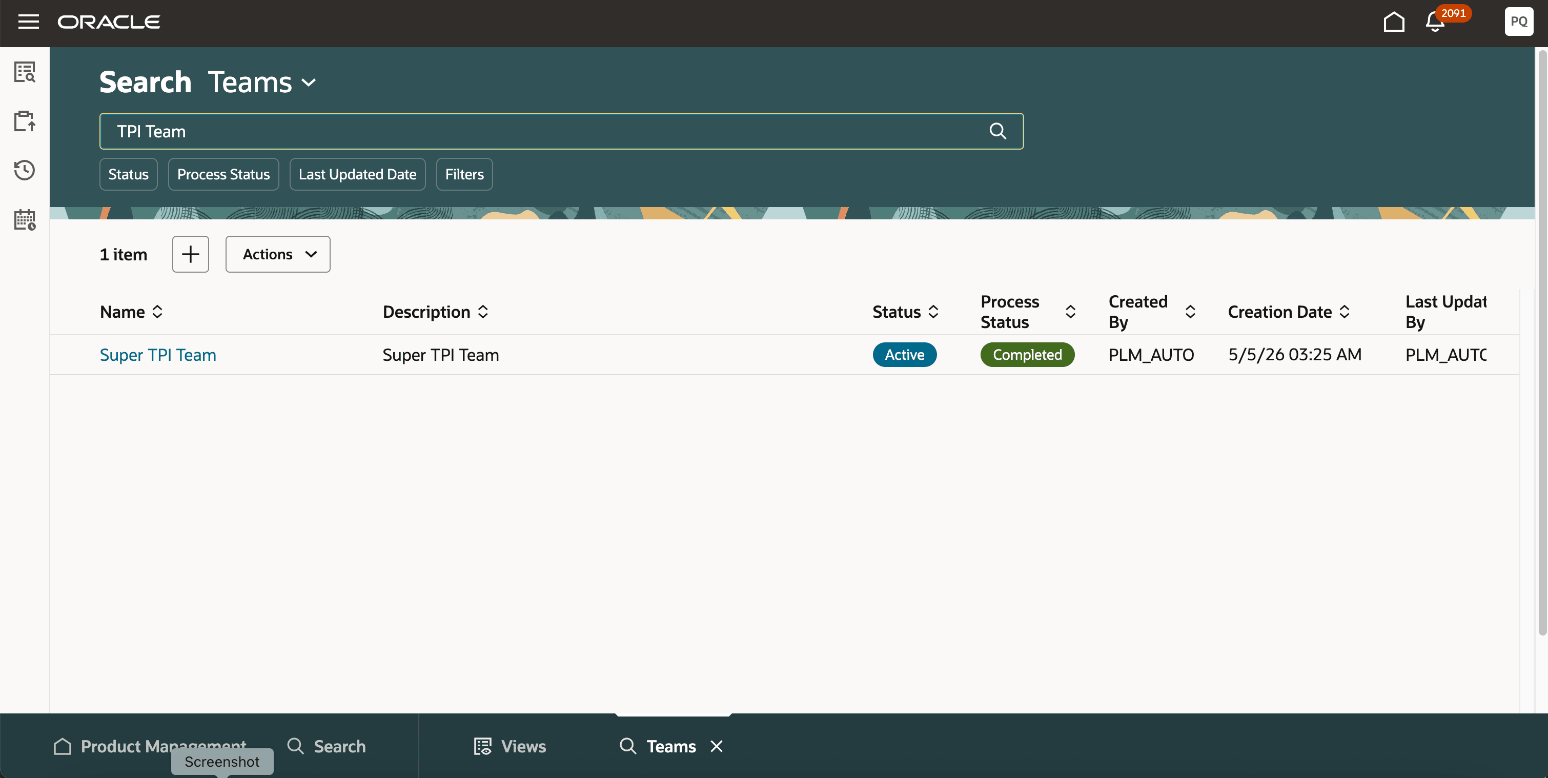 Search Teams Page