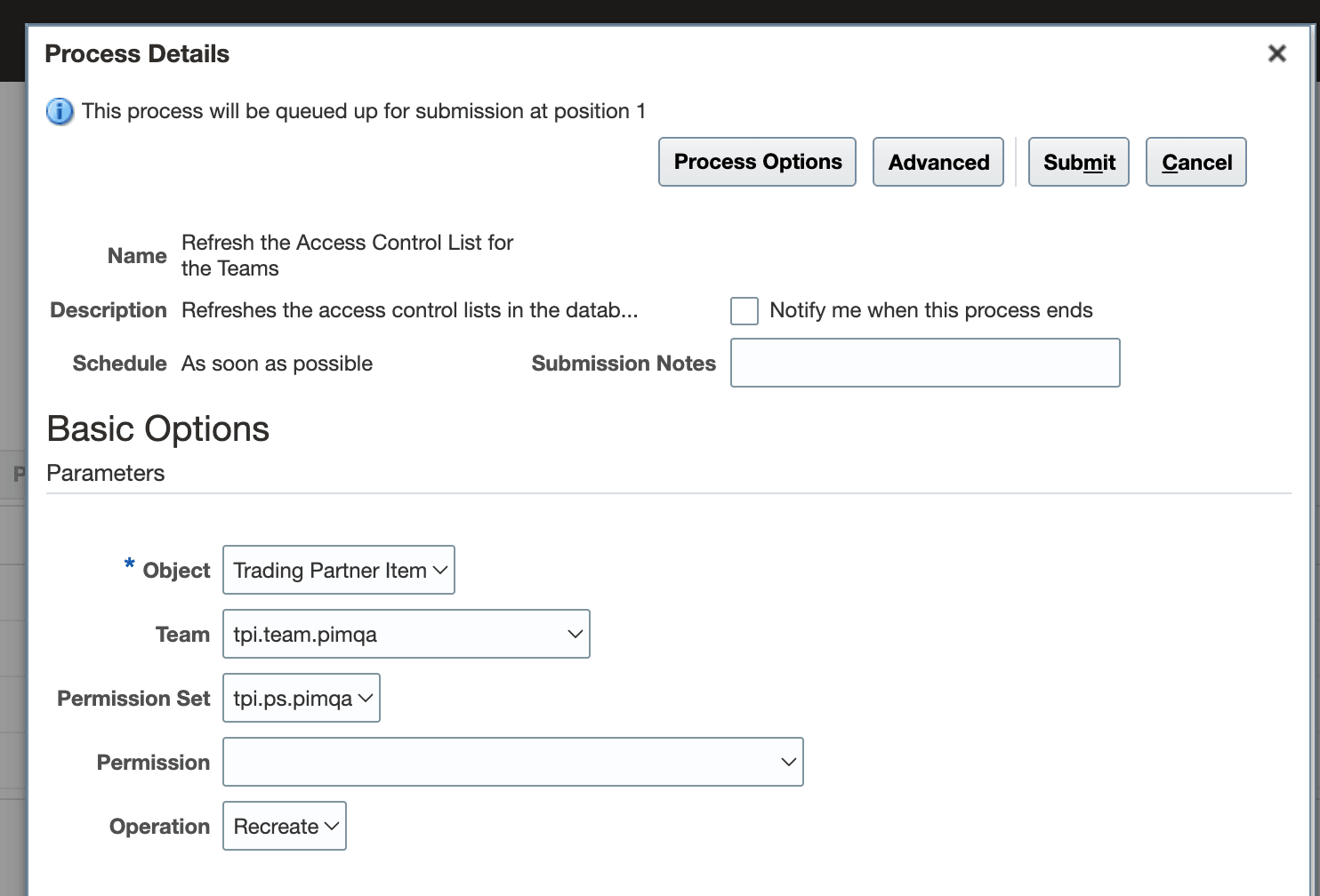 Refresh the Access Control List for the Teams Schedule Process