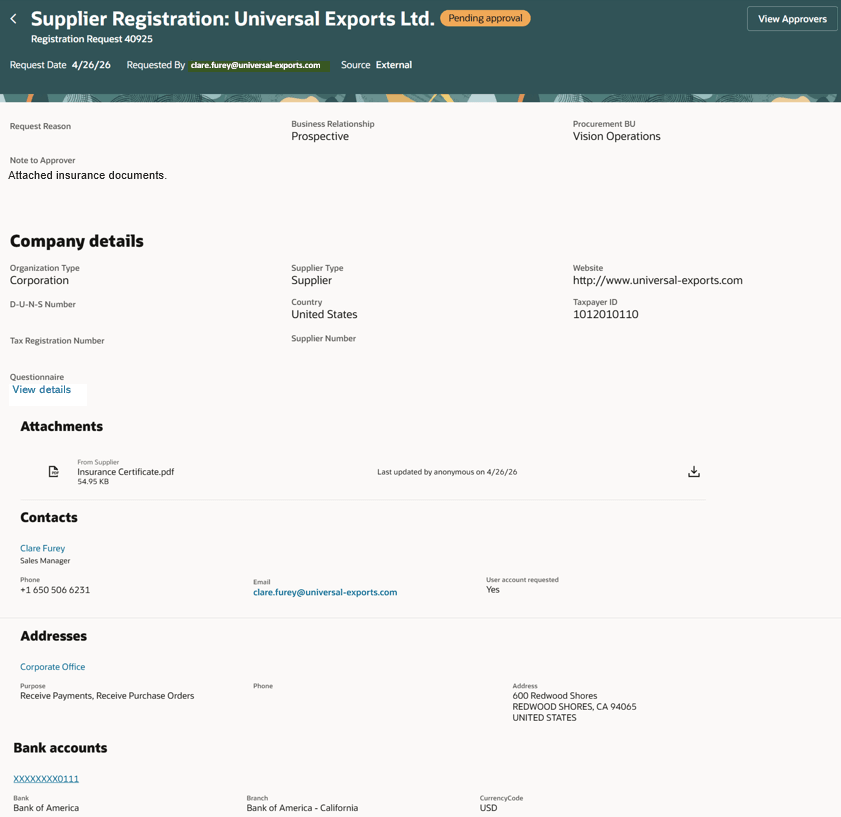 View Registration Page