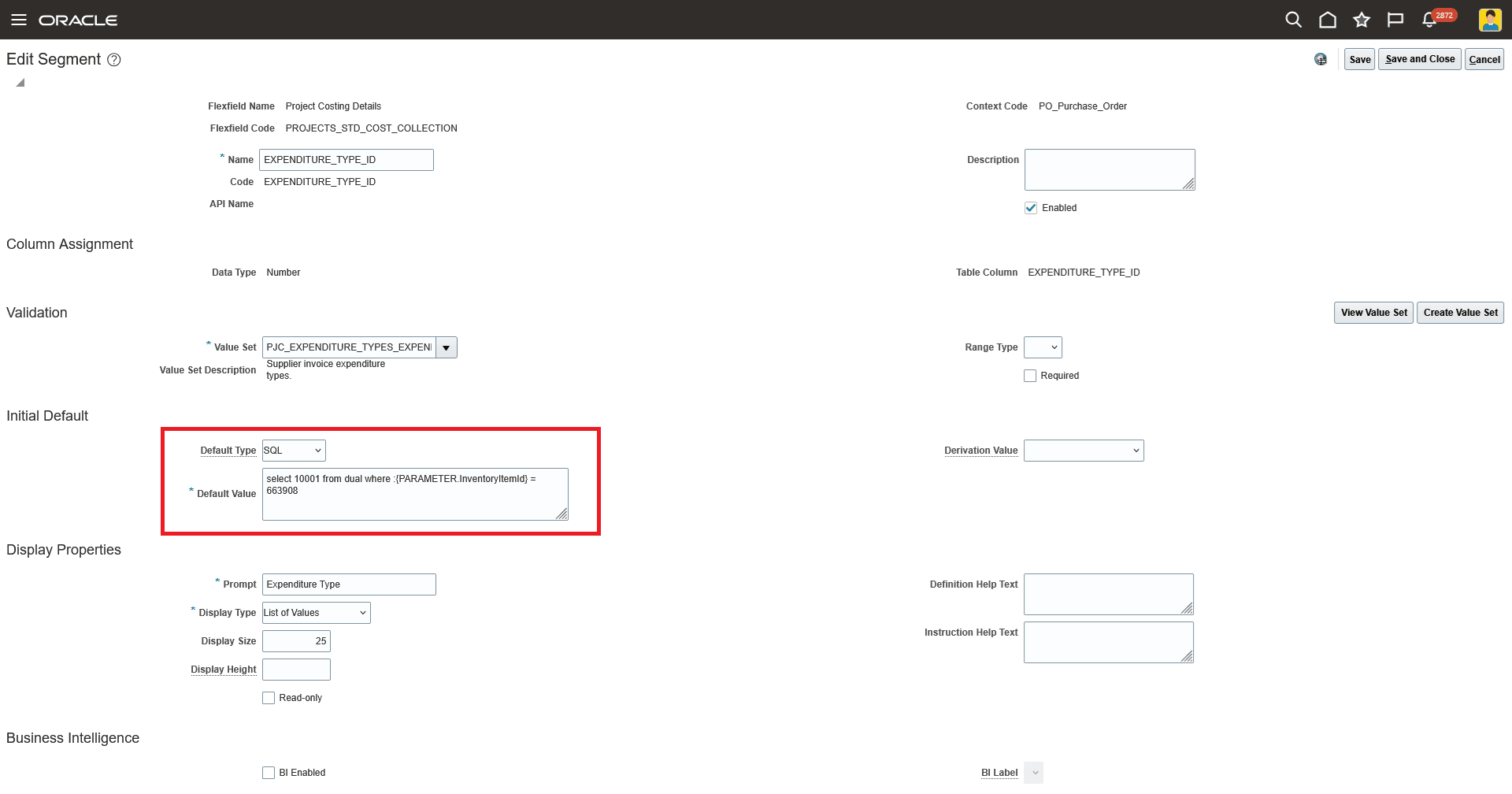 Project Descriptive flexfield Setup Using InventoryItemId as the Reference Parameter