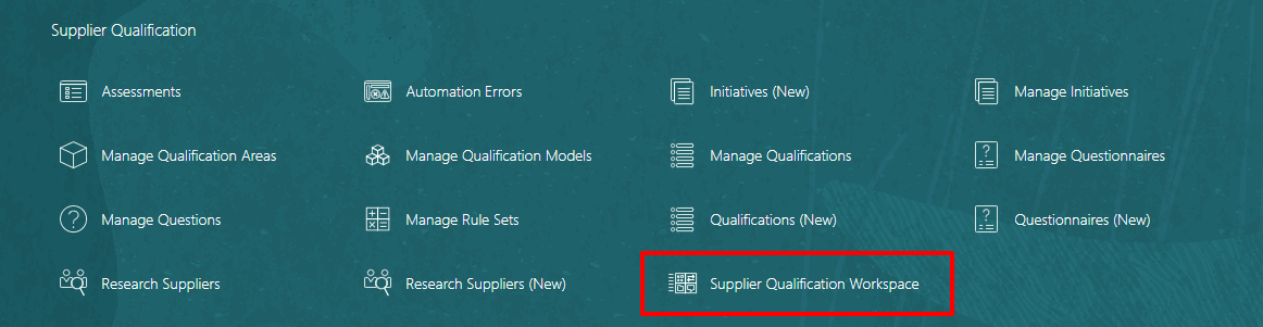Quick action for Supplier Qualification Workspace