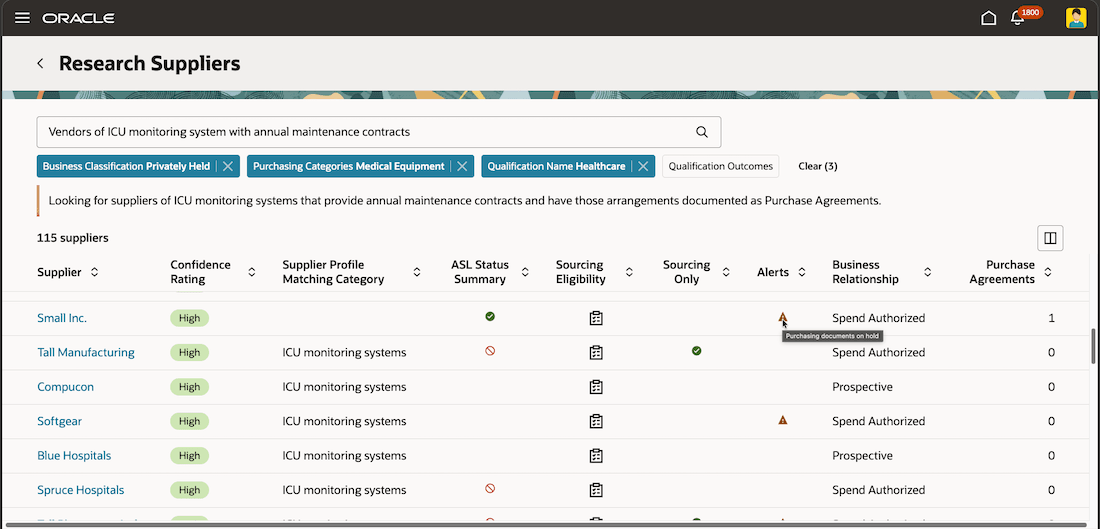 Using Filters and Viewing More Supplier Information in Search Results