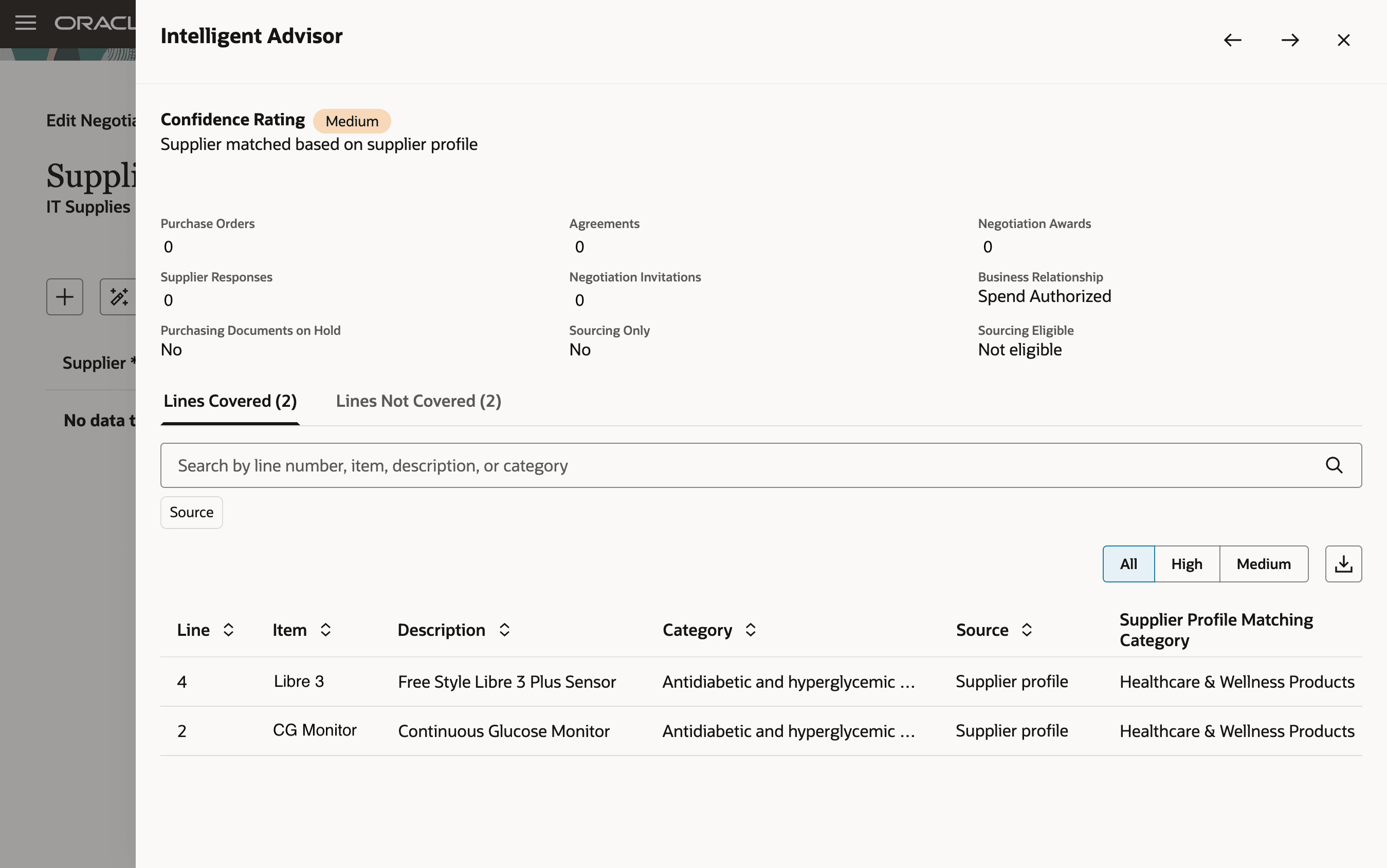 Explain-ability for a suggested supplier