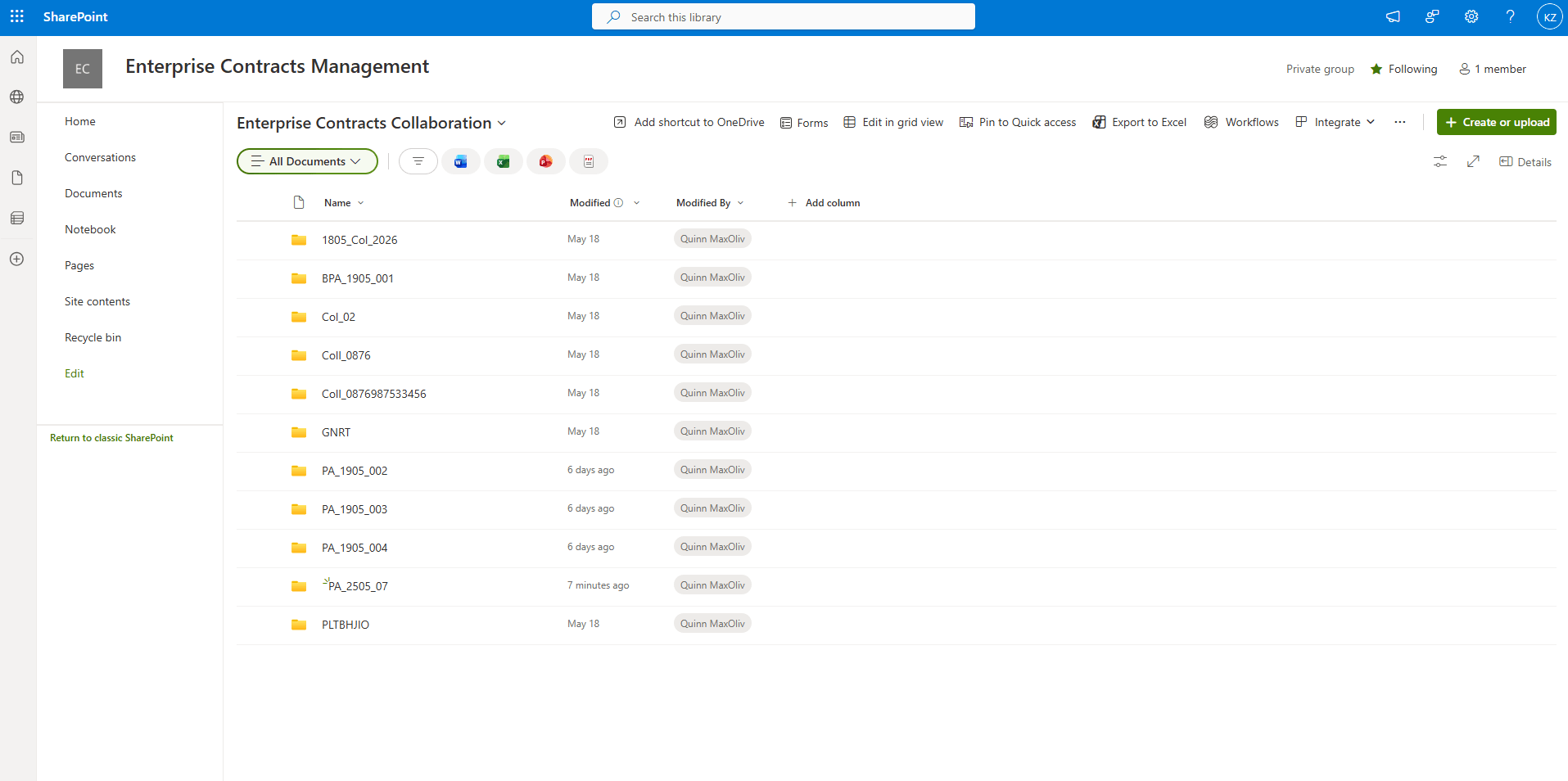 Folder Created in configured SharePoint Site