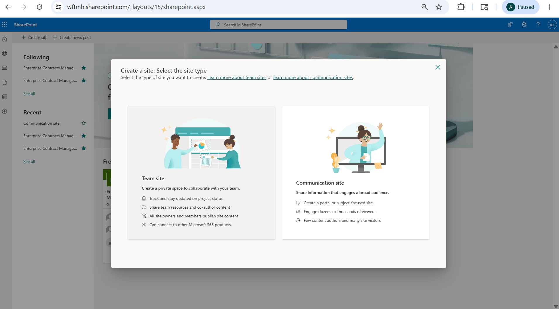 Select Team Site