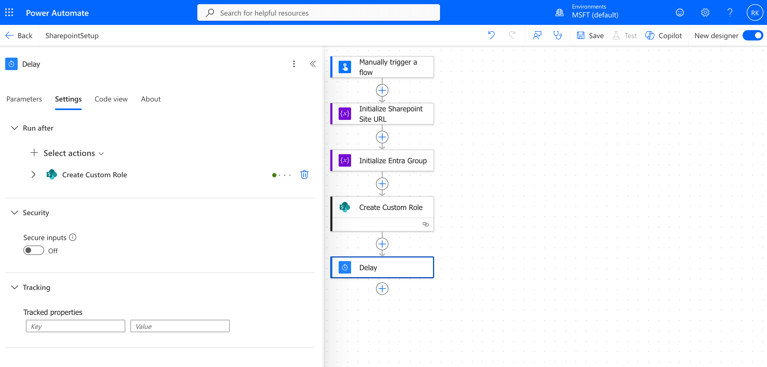 Select Create Custom Role under Run After