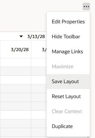 Pivot Table’s Save Layout Action