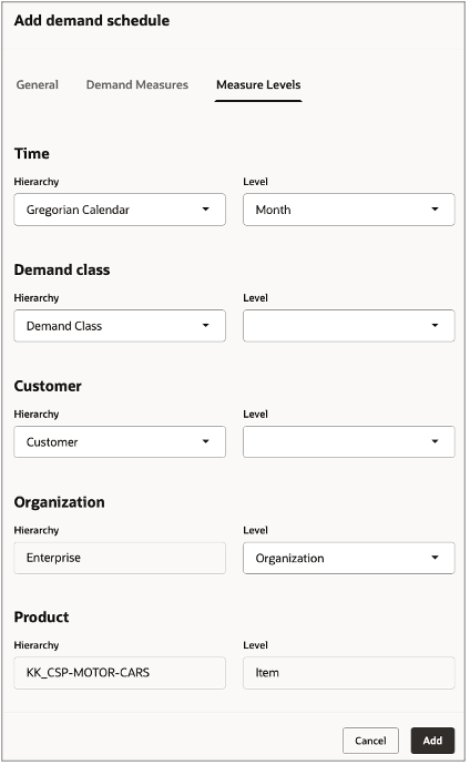 Demand Measure Levels