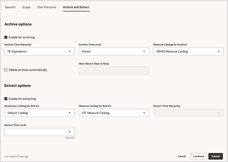 Archive and Extract Options
