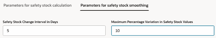 Parameters for Safety Stock Smoothing
