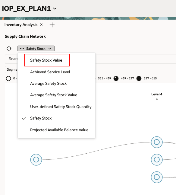 Selecting the Measure Used in Supply Chain Network Diagram