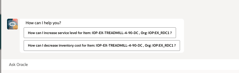 Chat Drawer Showing Initial Questions