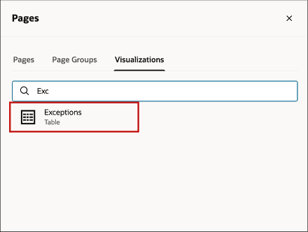 Visualizations tab