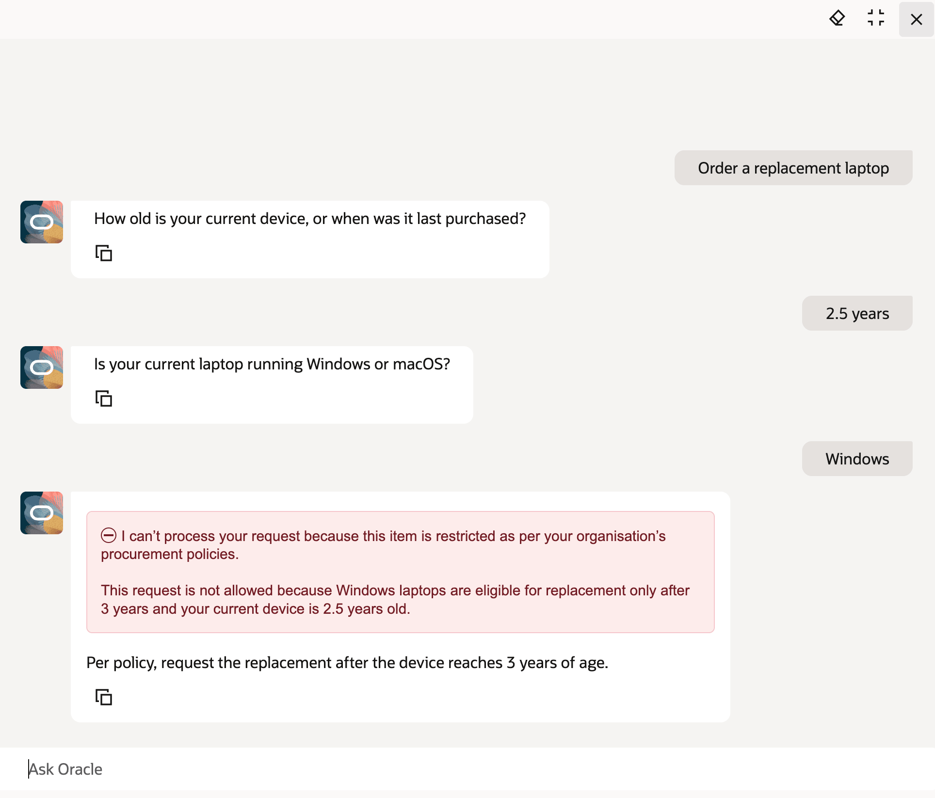 Replacement Request Blocked by Policy