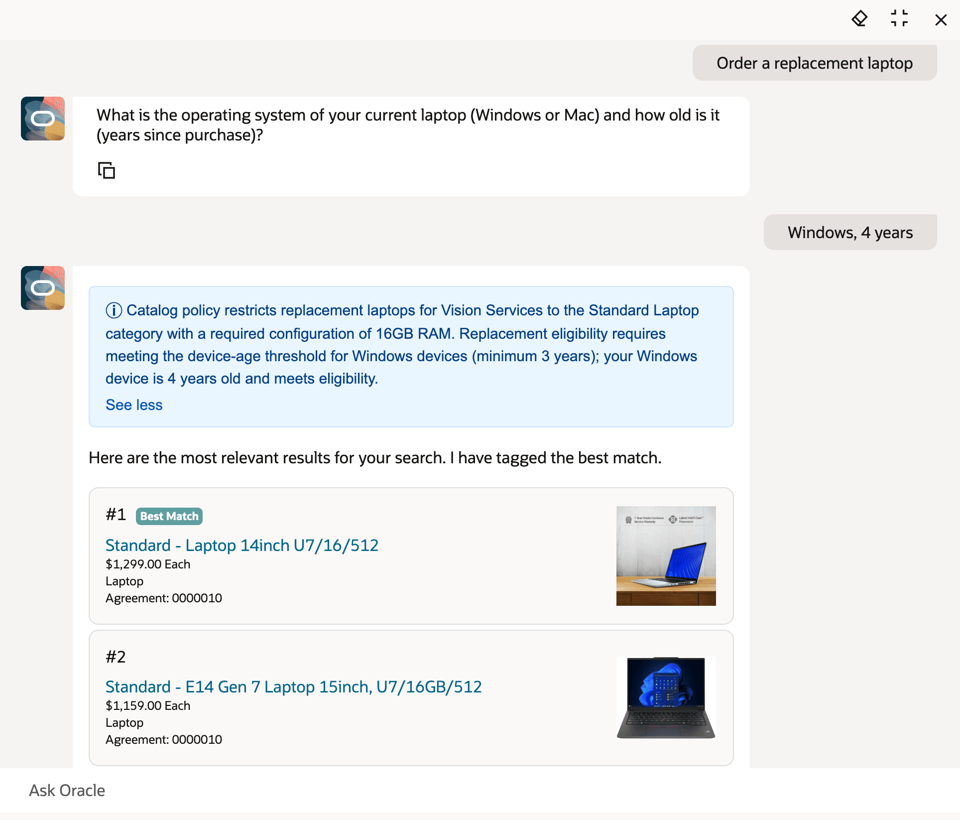 Policy-Compliant Replacement Laptop Results