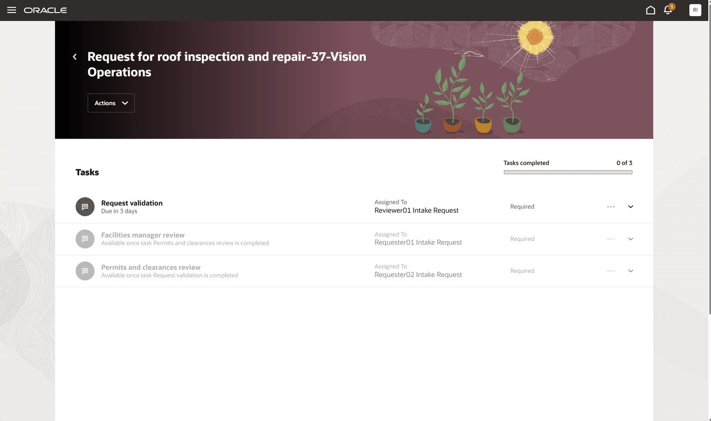 View Review Tasks — review task status and progress