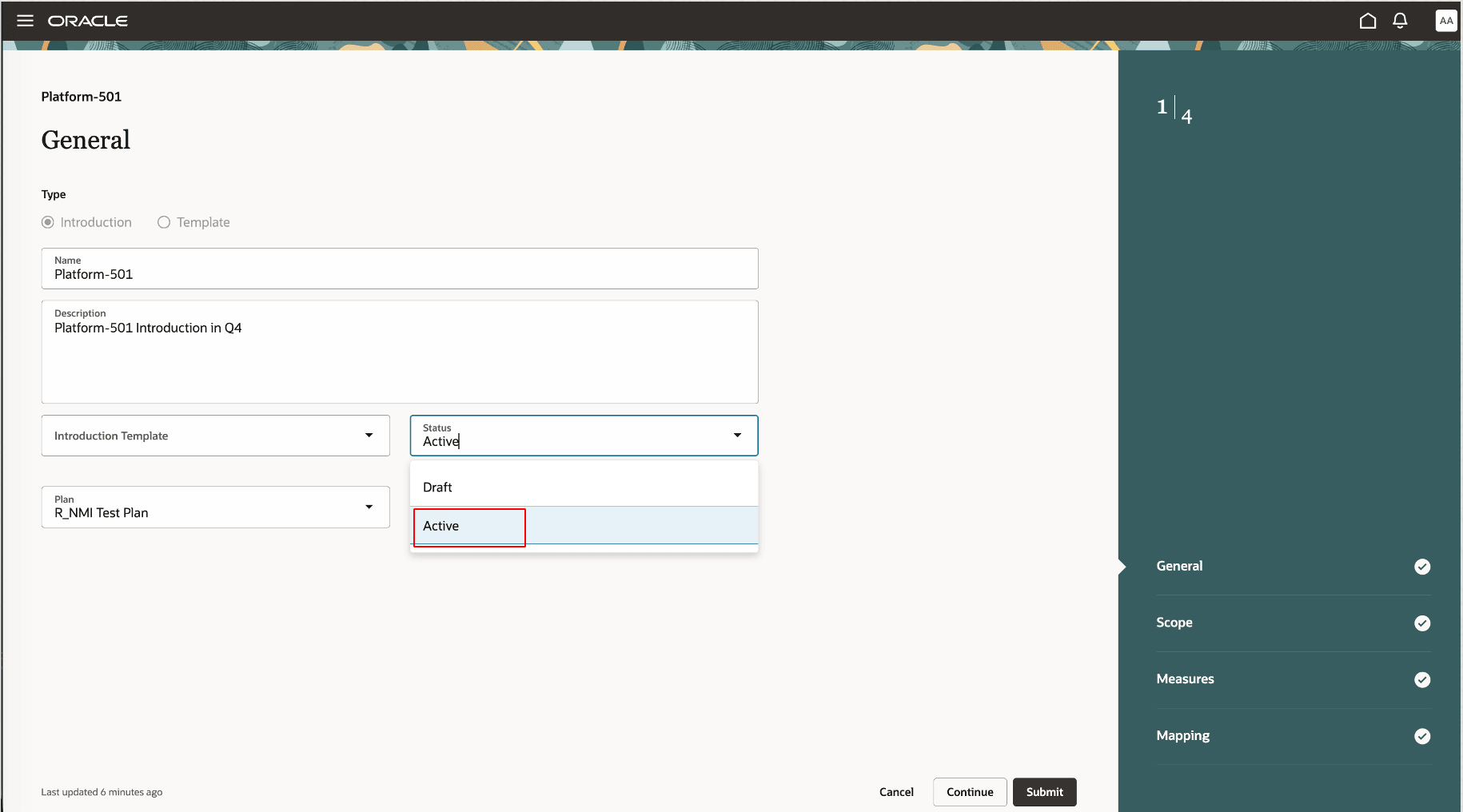 Active status for introduction