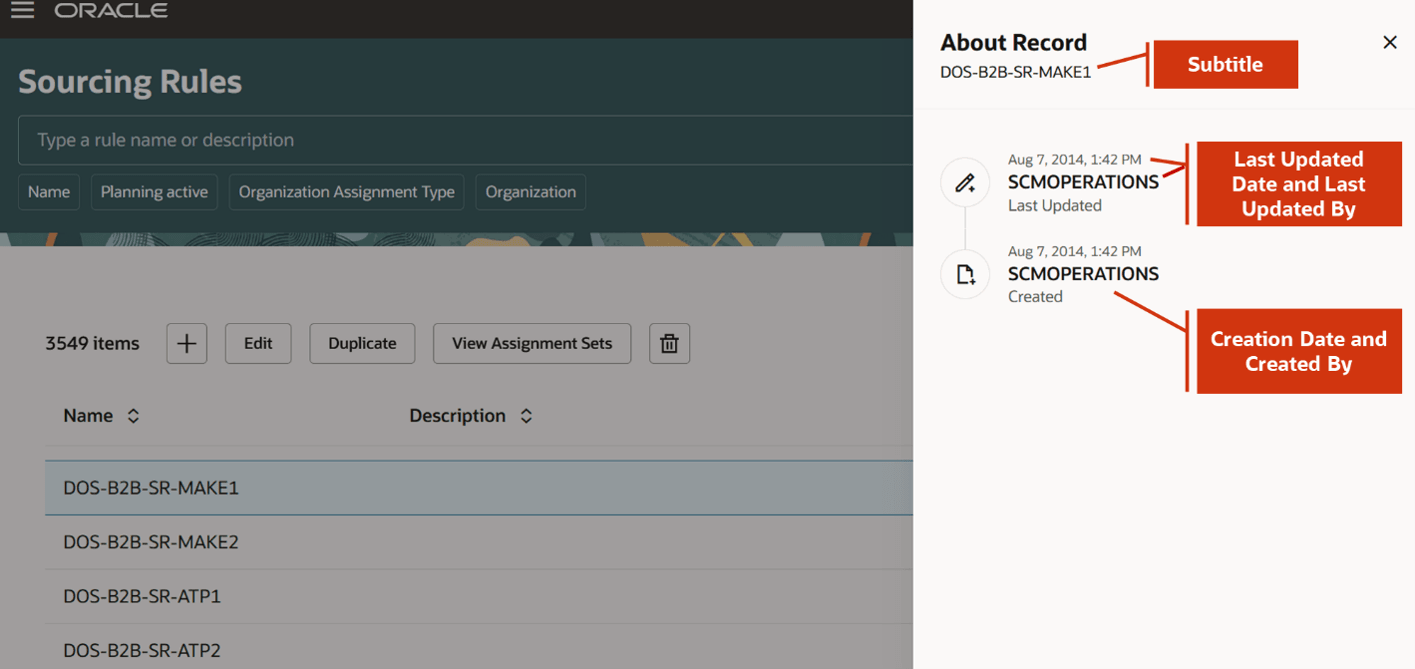 About Record details of a sourcing rule 