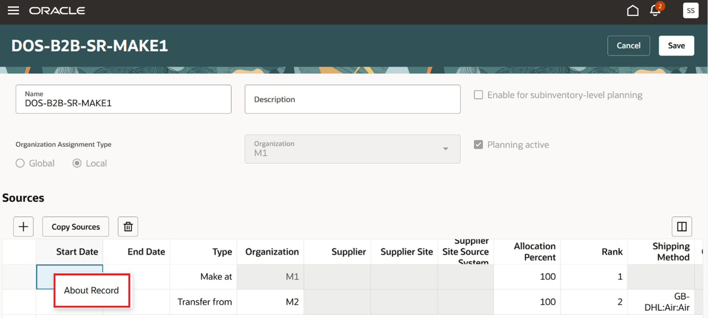 Sourcing rule sources