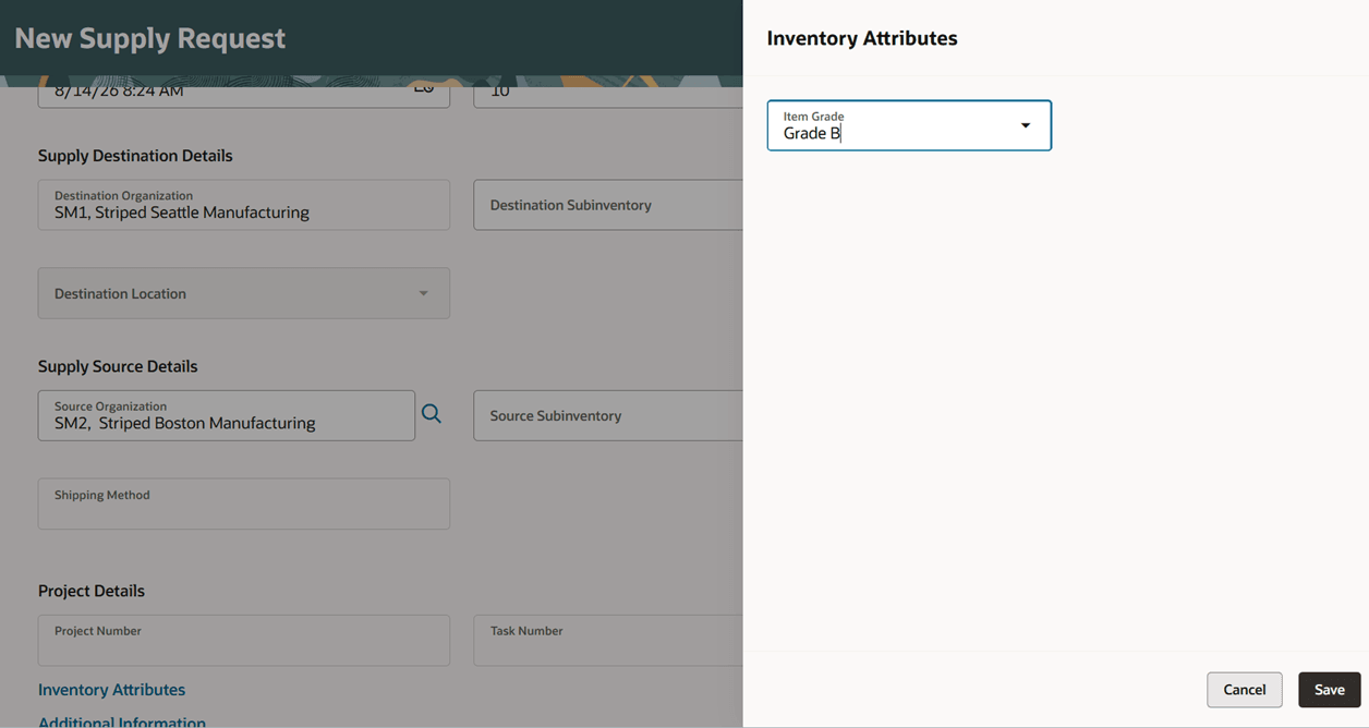 Support creation of transfer order by grade for an item from Item Quantities page