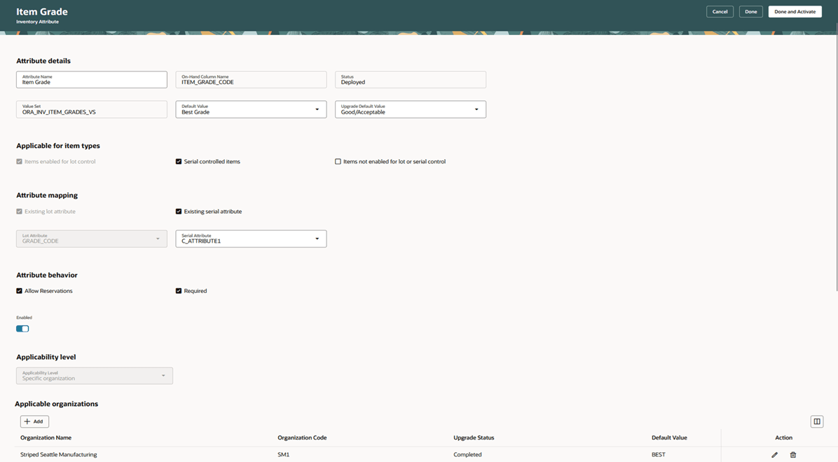 Configure Inventory Attributes