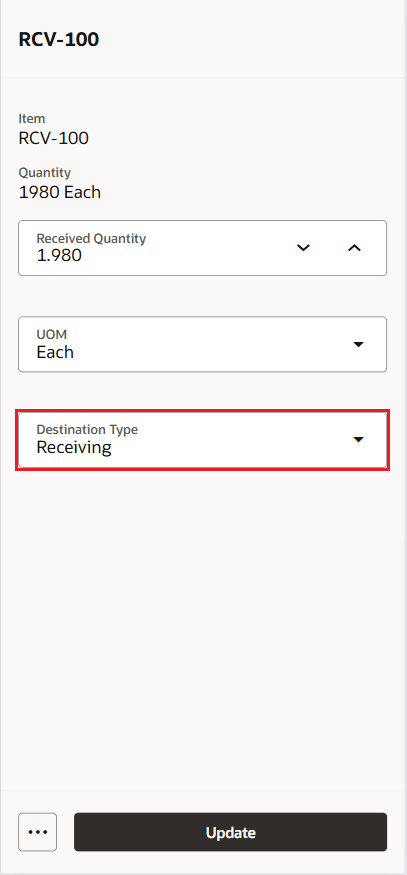 Receipt Line Details - Override receipt routing