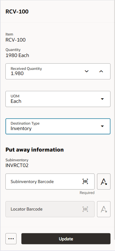 Receipt Line Details - Override receipt routing