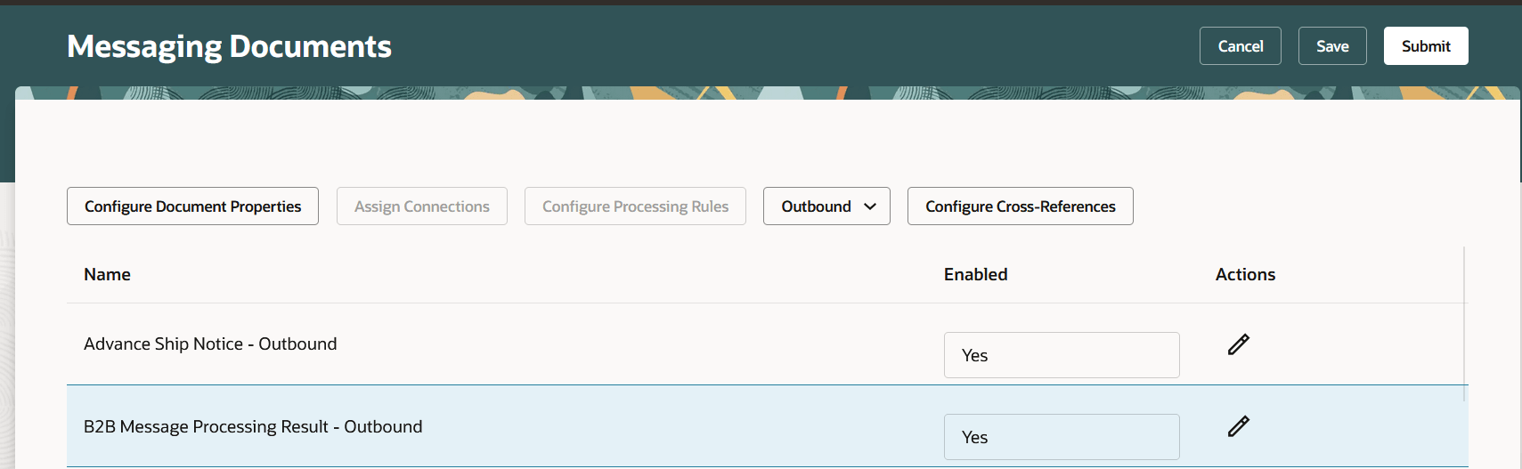 B2B Message Processing Result - Outbound