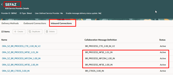 SEFAZ New Inbound Connections