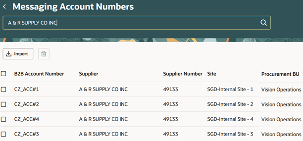 Messaging Account Numbers