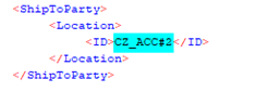 Account Number location in payload