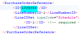 Purchase order location in payload