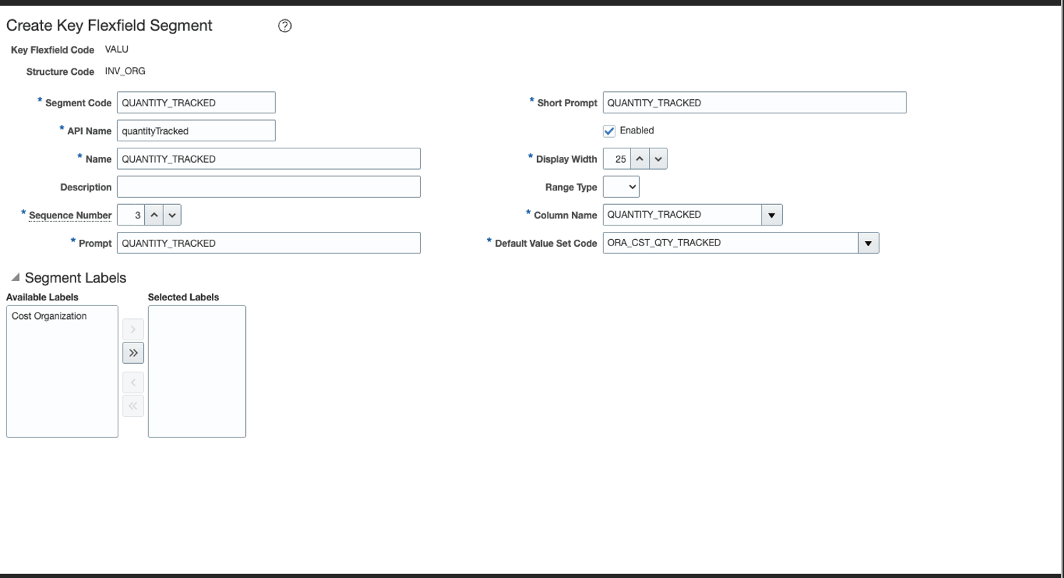 Example configuration for the QUANTITY_TRACKED segment.
