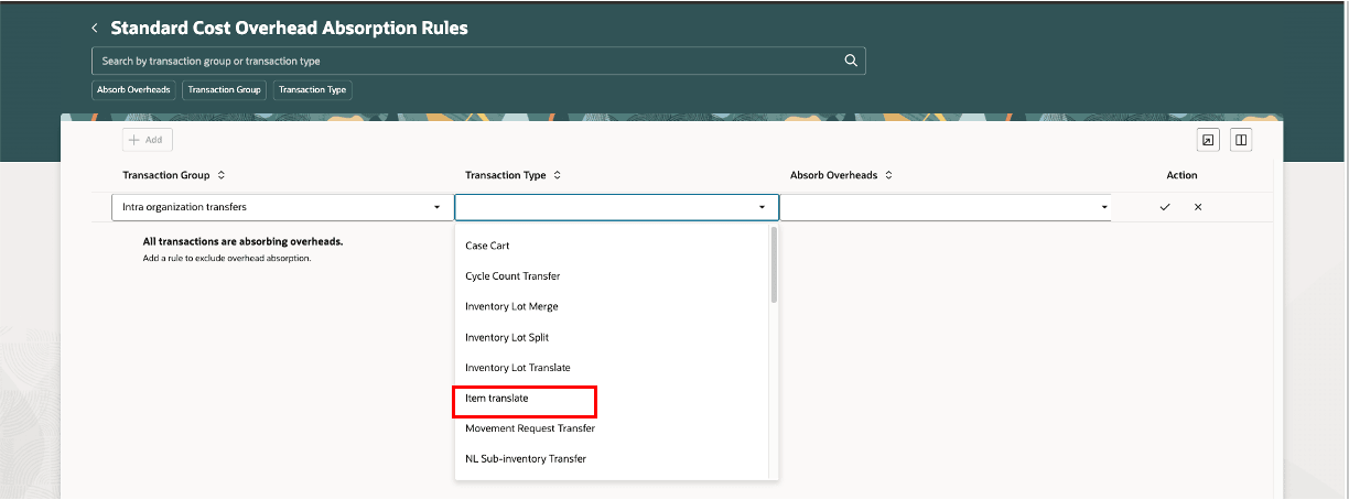 Standard Cost Overhead Absorption Rules