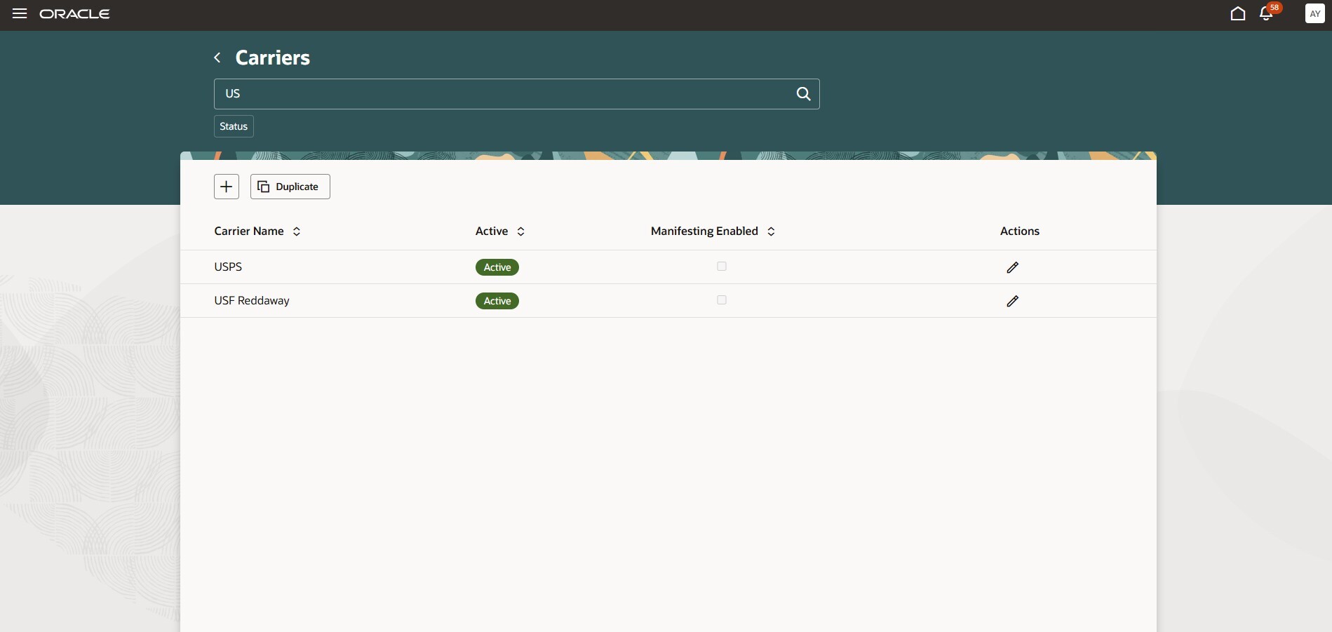 Manage Carriers