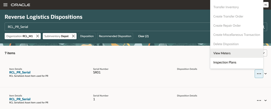 Reverse Logistics Dispositions