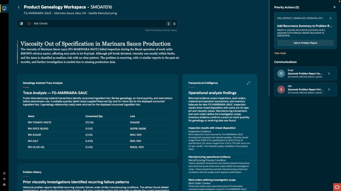 Analysing a Problem Report in Product Genealogy Workspace