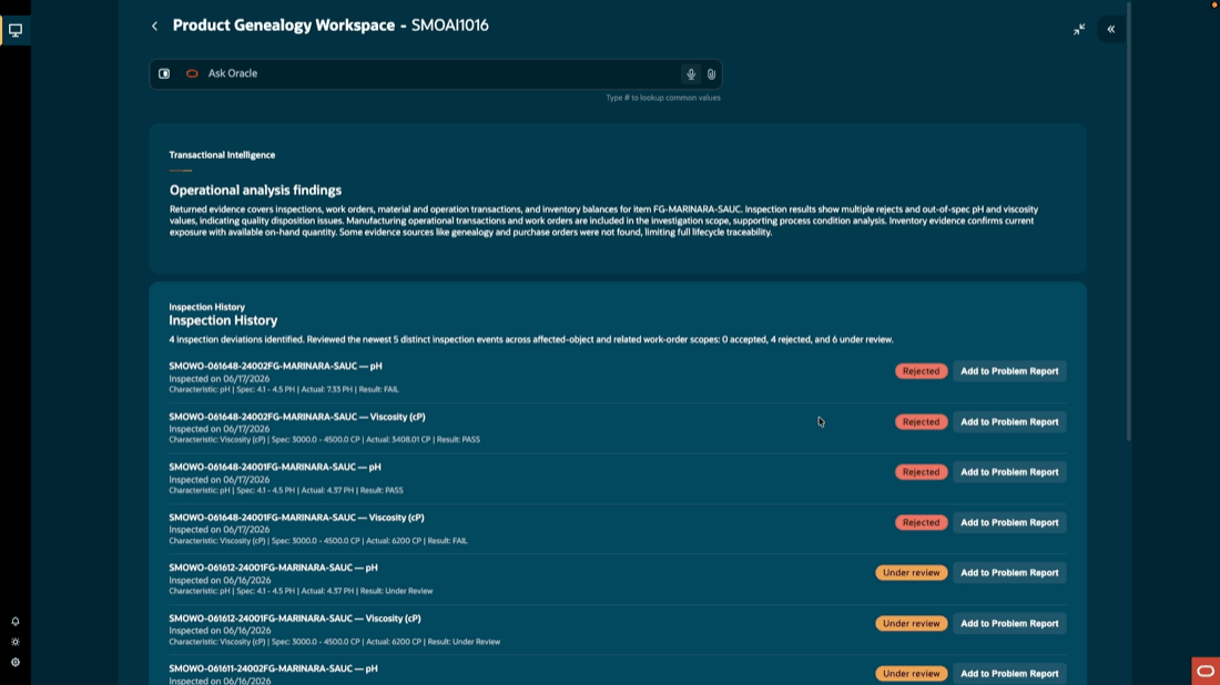 Manufacturing Transaction Intelligence
