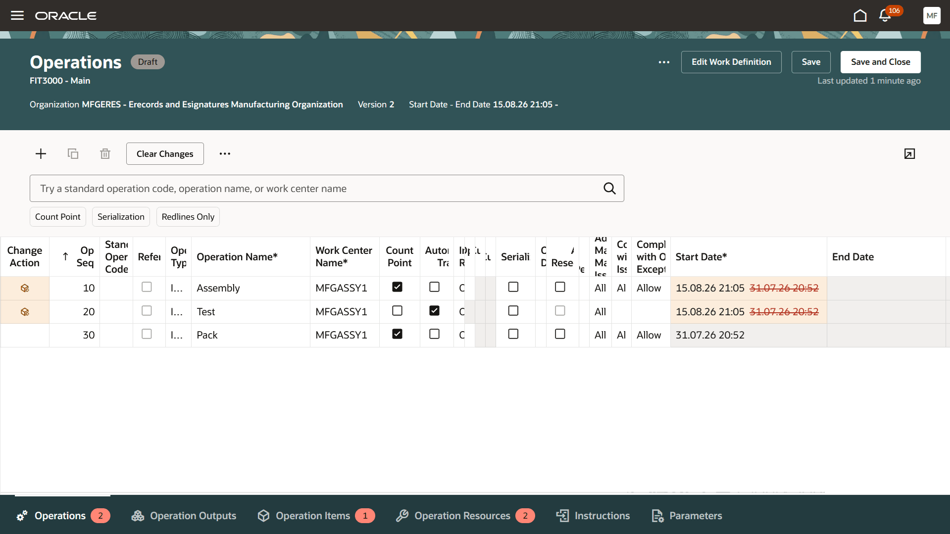 Automatically copied operations
