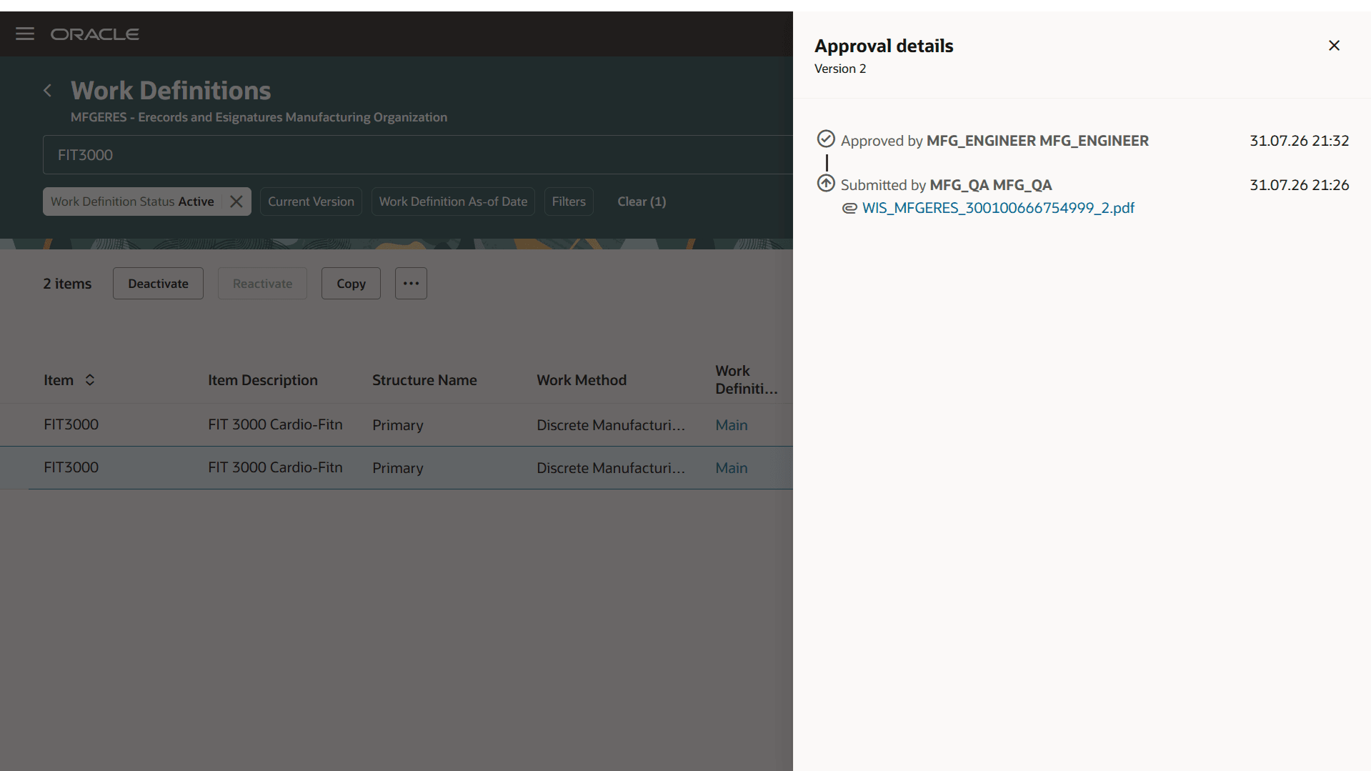 Approval details