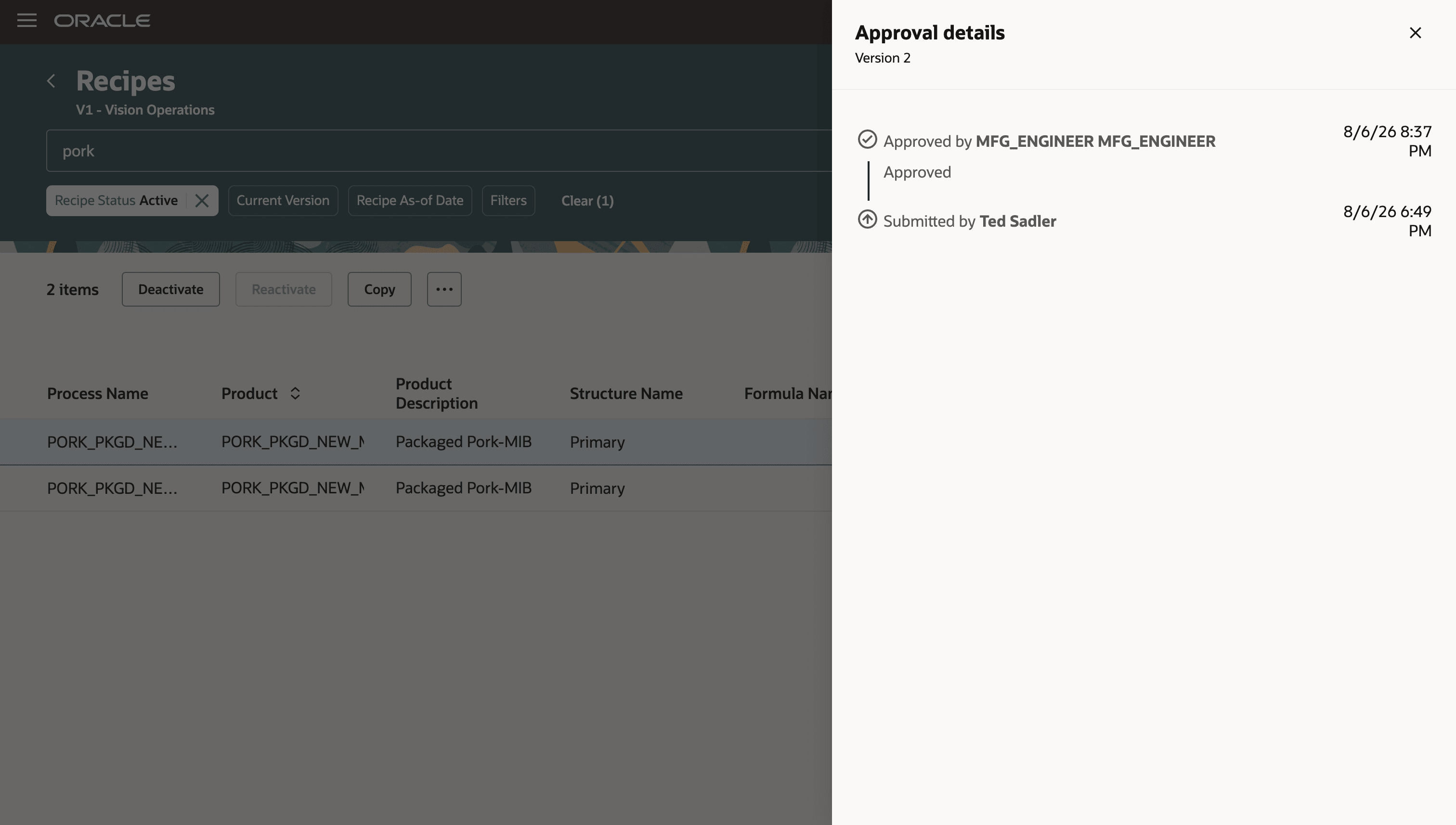Approval details