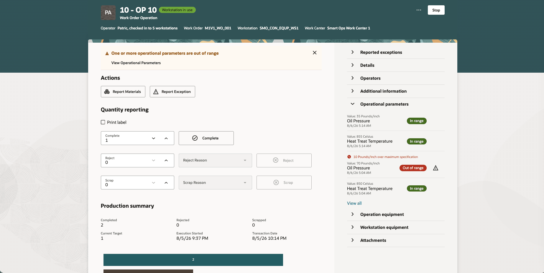 Preview Operational Data when executing an operation