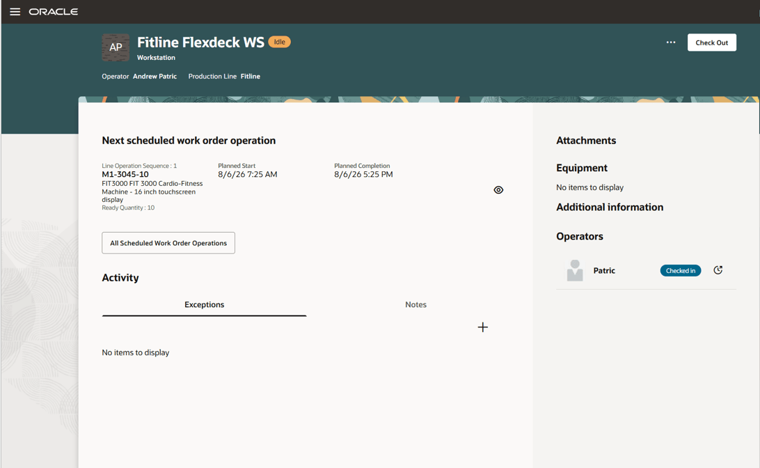 Next Scheduled Operation in Production Execution