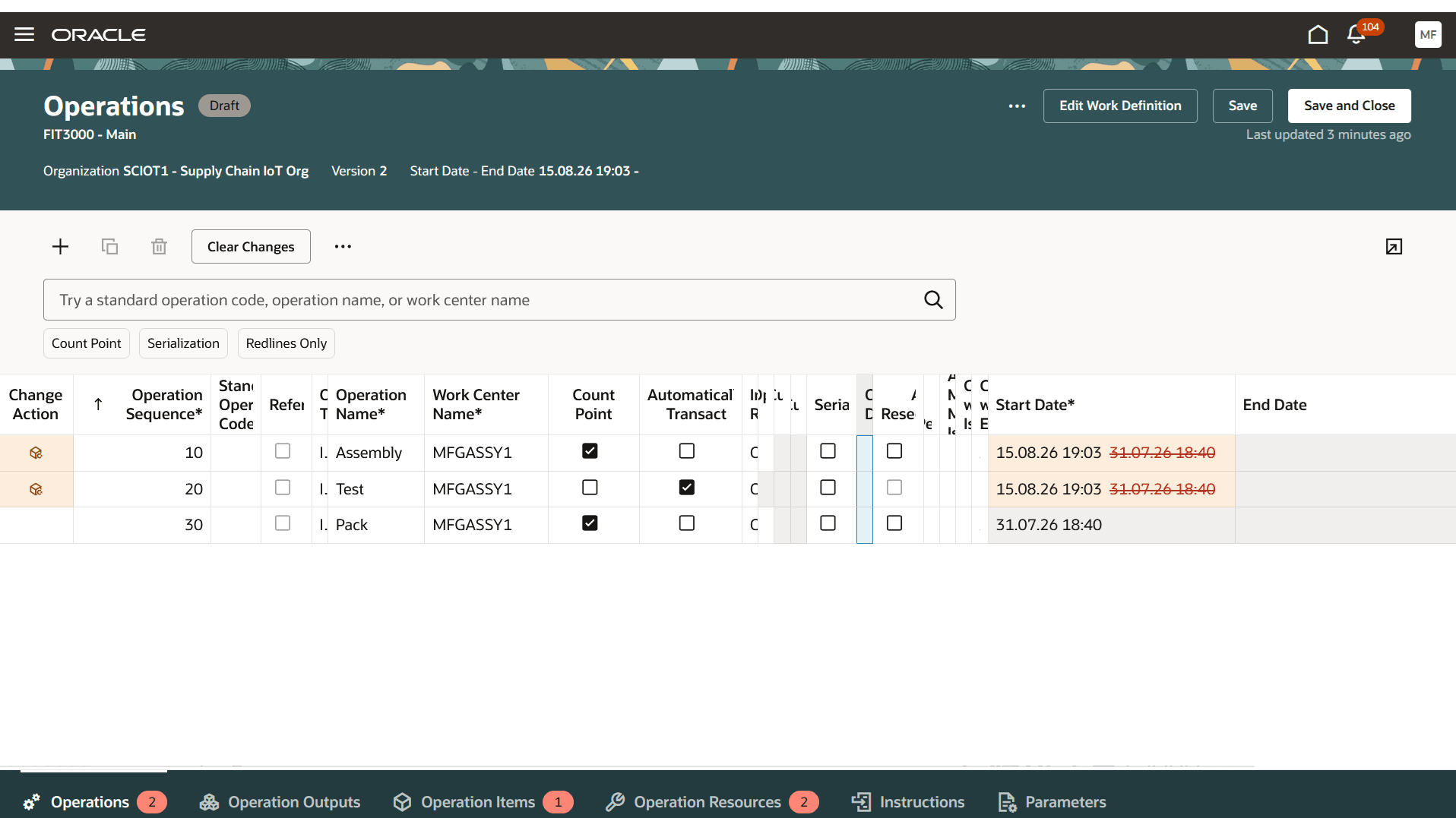 Automatically copied operations